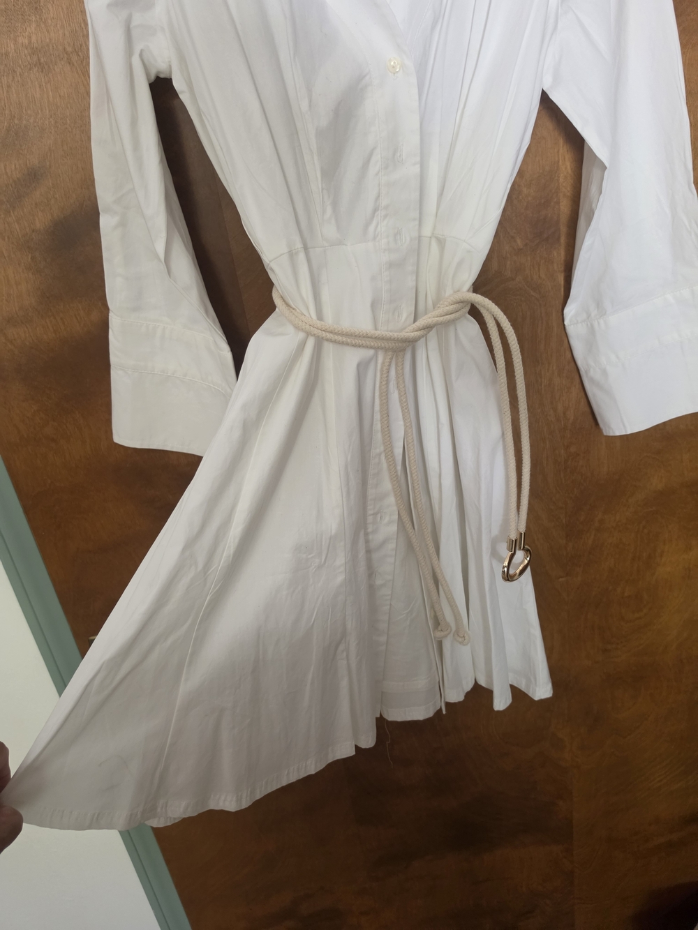 VENUS White Shirt Dress with Label Detail NWOT - Picture 4 of 4